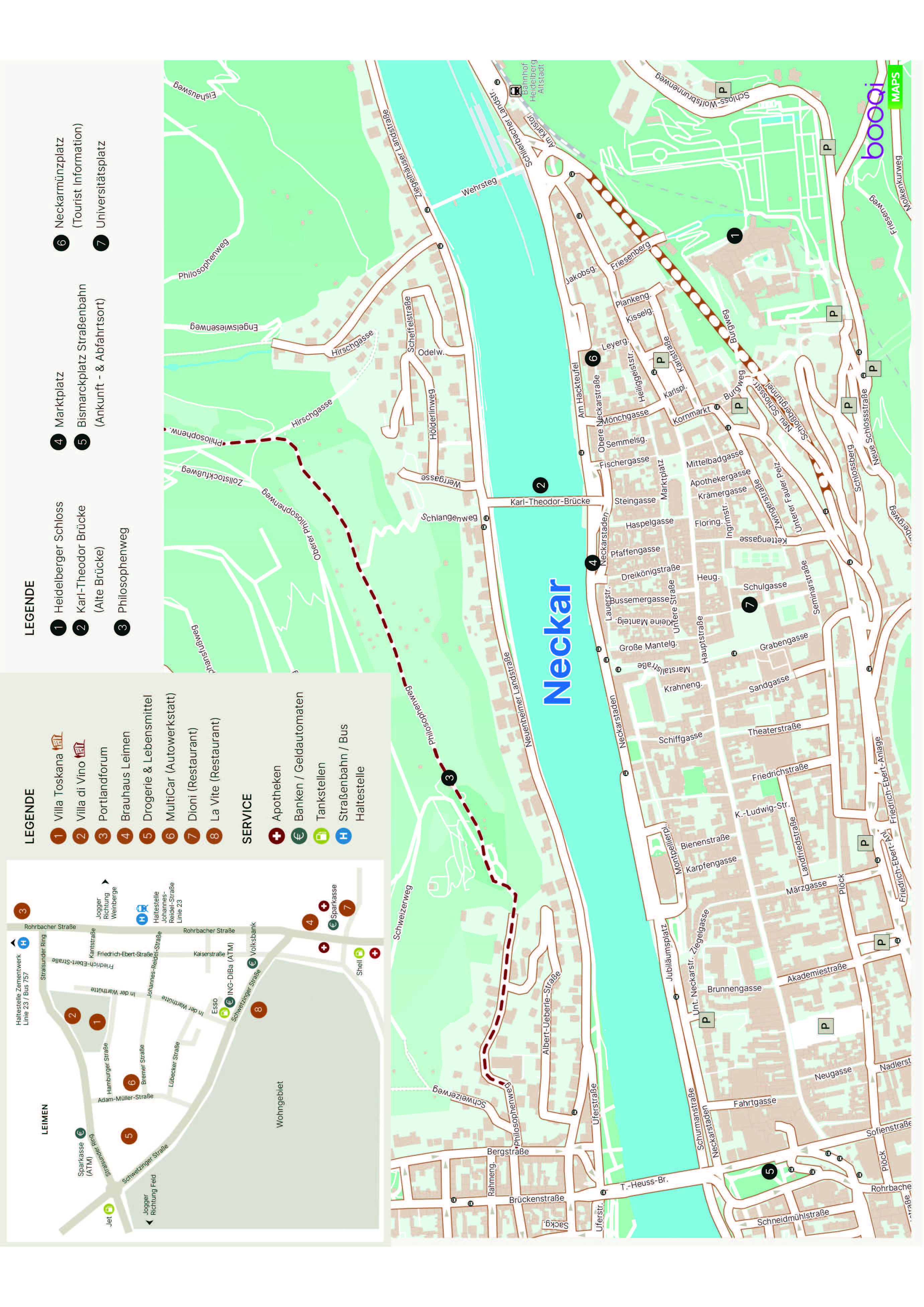 Karte Heidelberg Innenstadt